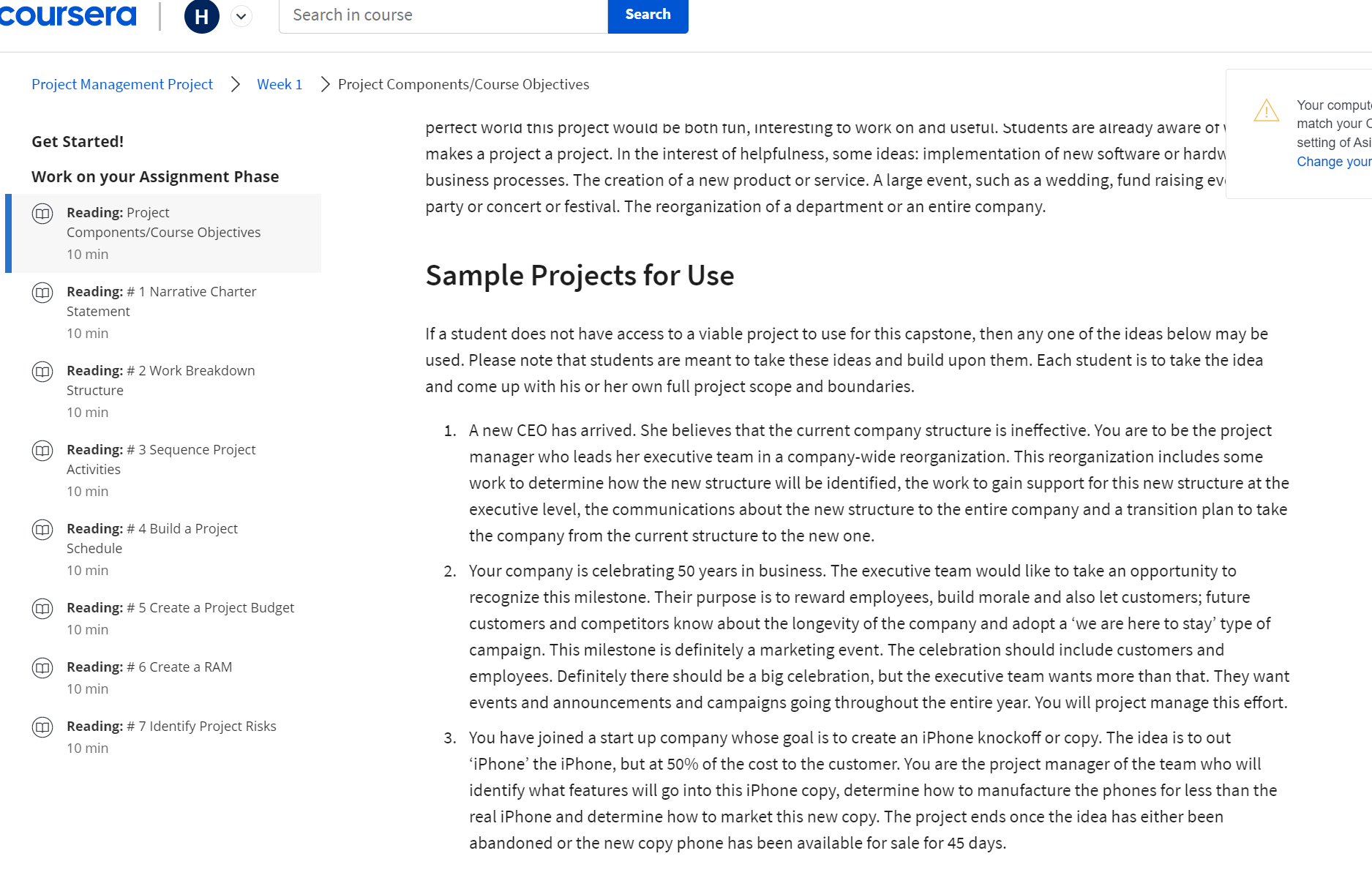 Coursera job scenario