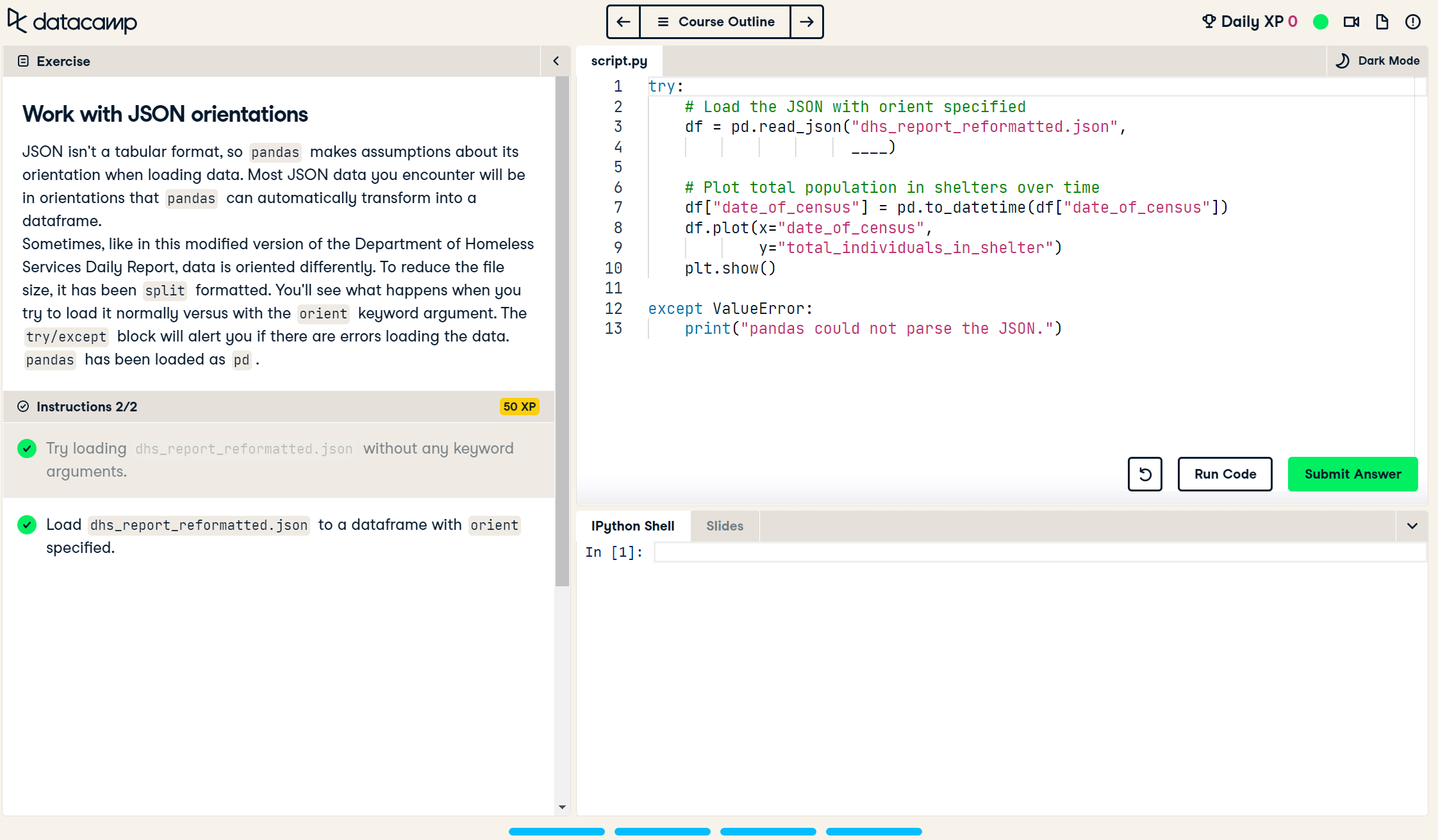 worked example worked out steps, datacamp